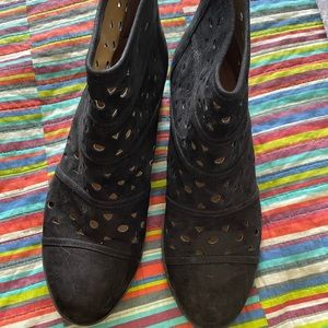 EUC Array Black suede booties